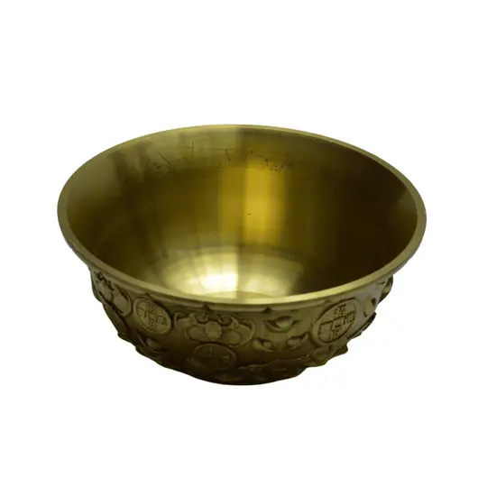 Bol Feng Shui din alama pentru prosperitate, auriu 12cm, imagine 2