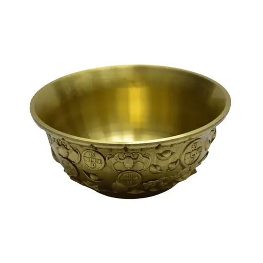 Bol Feng Shui din alama pentru prosperitate, auriu 12cm