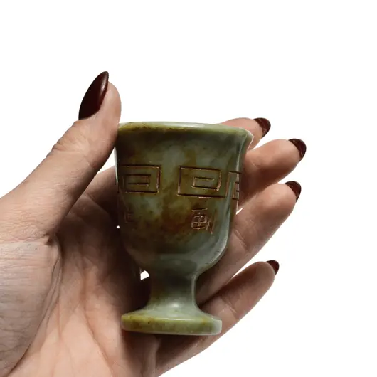 Pahar Feng Shui din Jad, 7cm, imagine 3