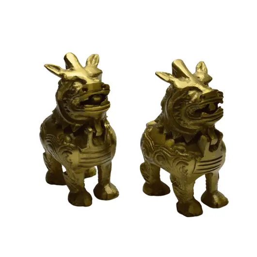 Statueta Feng Shui din alama Pi Yao, 10cm, imagine 5