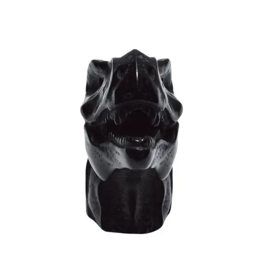 Statueta Obsidian cap de dinozaur, 9cm, imagine 4