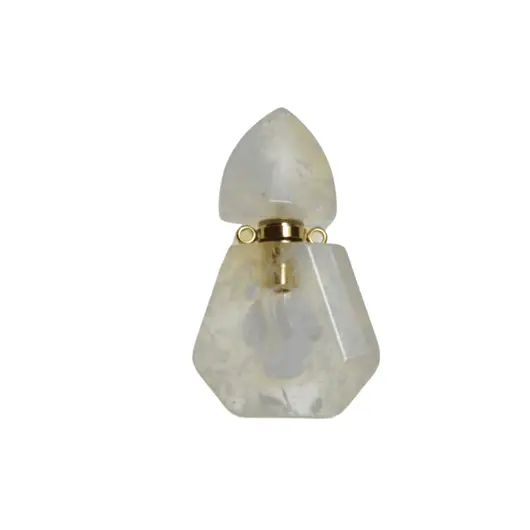 Pandantiv cristal natural Cristal de stanca sticluta model 2 cu agatatoare aurie, 4,5cm