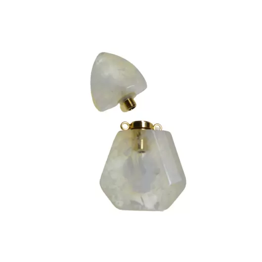 Pandantiv cristal natural Cristal de stanca sticluta model 2 cu agatatoare aurie, 4,5cm, imagine 2