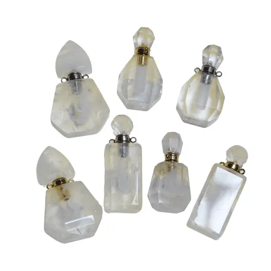 Pandantiv cristal natural Cristal de stanca sticluta model 3 cu agatatoare argintie, 3,6cm, imagine 5