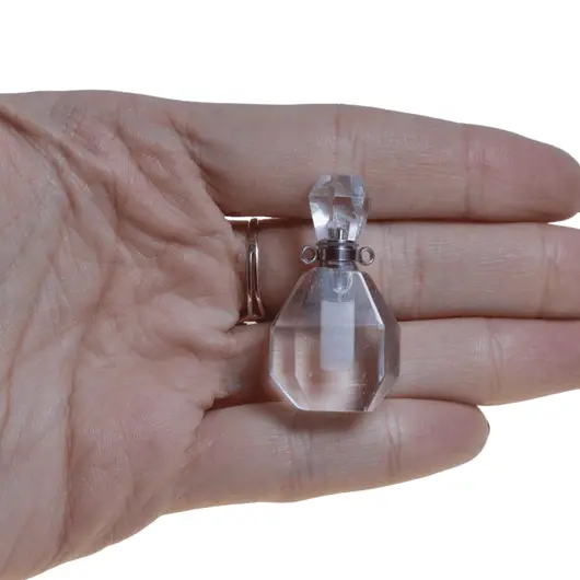 Pandantiv cristal natural Cristal de stanca sticluta model 3 cu agatatoare argintie, 3,6cm, imagine 3