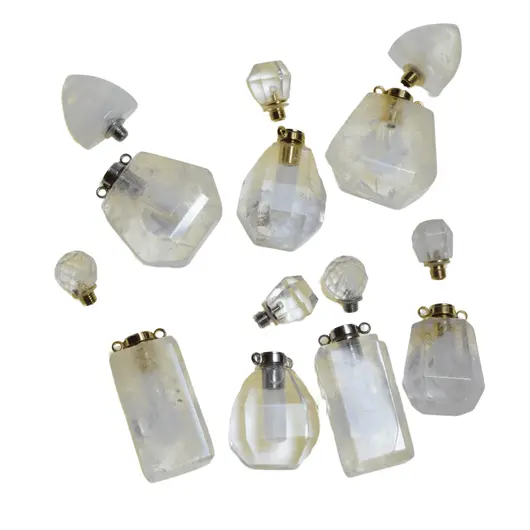 Pandantiv cristal natural Cristal de stanca sticluta model 3 cu agatatoare argintie, 3,6cm, imagine 4