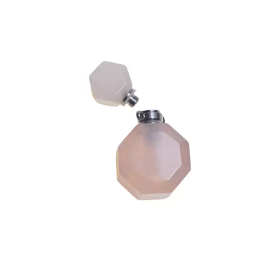 Pandantiv cristal natural Cuart roz sticluta model 1 cu agatatoare argintie, 3,5cm, imagine 2
