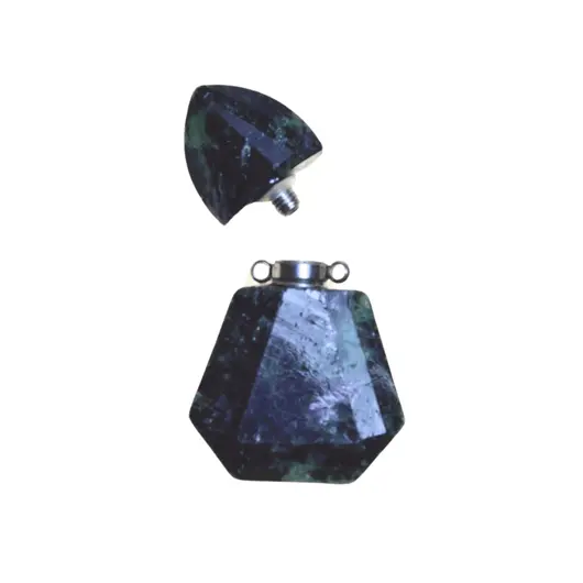 Pandantiv cristal natural Rubin in zoisit sticluta model 2 cu agatatoare argintie, 4,5cm, imagine 2