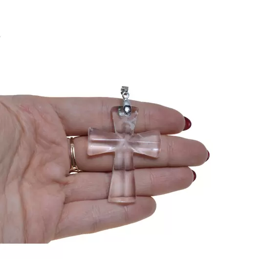 Pandantiv din Cristal de stanca cruce, 55mm, imagine 3