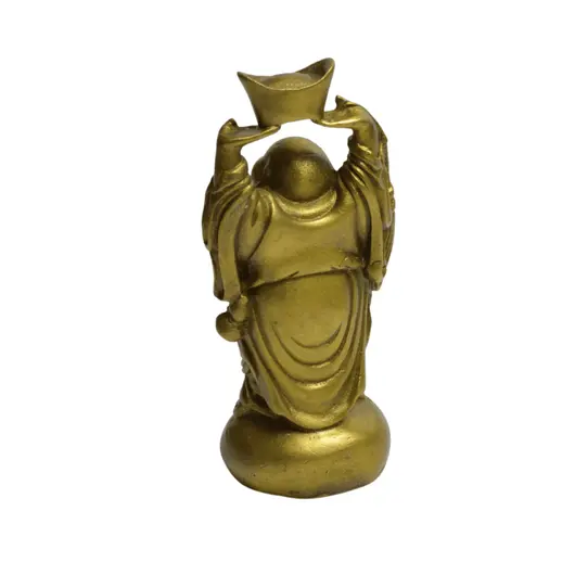 Statueta Feng Shui din alama Buddha cu pepita, 12cm, imagine 3