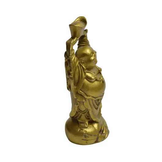Statueta Feng Shui din alama Buddha cu pepita, 12cm, imagine 4