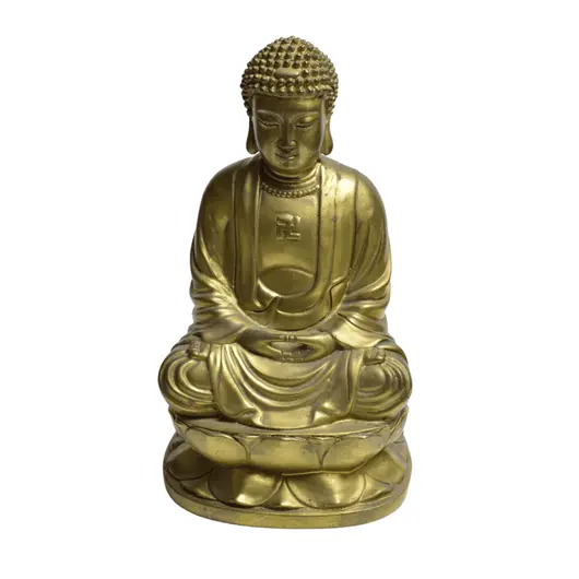 Statueta Feng Shui din alama Buddha meditand, 23cm