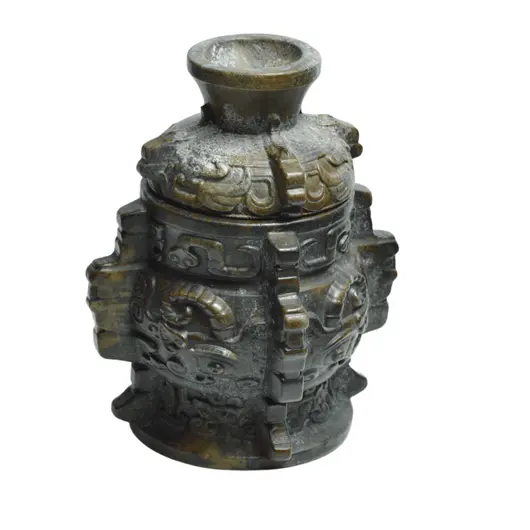 Vas Feng Shui din Jad in stil antichizat model 1, 16cm, imagine 2