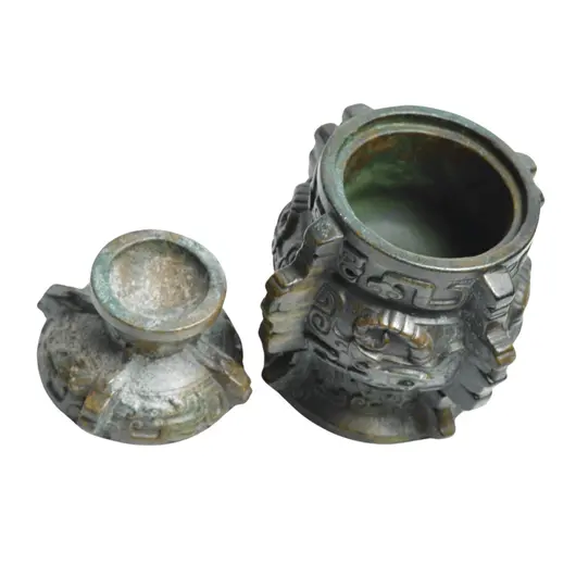 Vas Feng Shui din Jad in stil antichizat model 1, 16cm, imagine 4