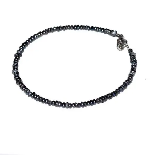 Bratara perle de cultura negre 2mm