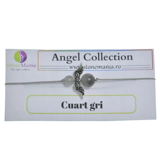 Bratara Therapy Angel Collection Cuart gri, 6-8mm