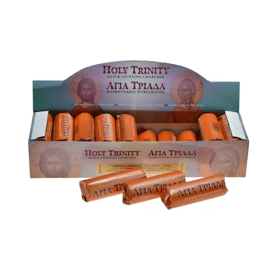 Carbuni mici pentru ardere tamaie si ierburi parfumate Holy Trinity - tub 6 pastile 27mm, imagine 3