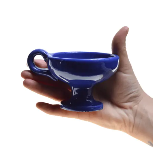 Catuie din ceramica emailata albastru, medie 7cm x 9cm, imagine 5