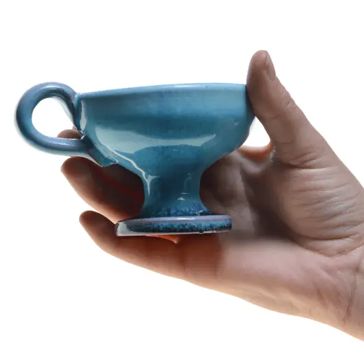 Catuie din ceramica emailata turcoaz, medie 7cm x 9cm, imagine 4
