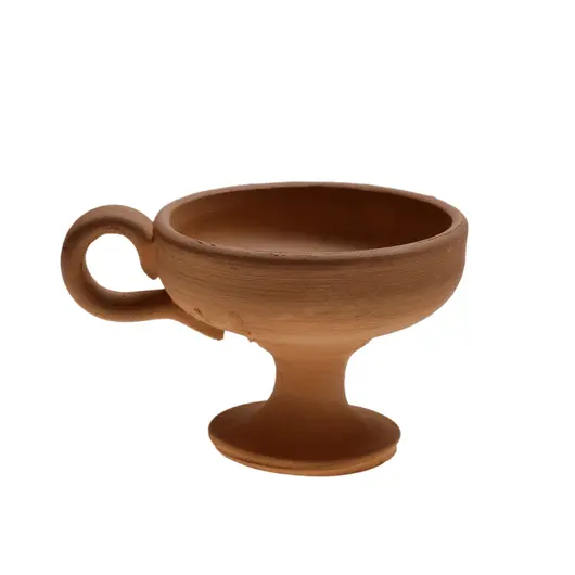 Catuie din ceramica lucrata manual maro, medie 7cm x 9cm, imagine 2