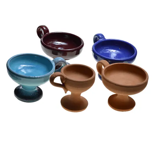 Catuie din ceramica lucrata manual maro, medie 7cm x 9cm, imagine 6