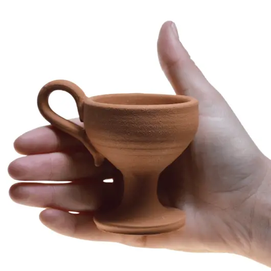 Catuie din ceramica lucrata manual maro, mica 7cm x 6,5cm, imagine 4