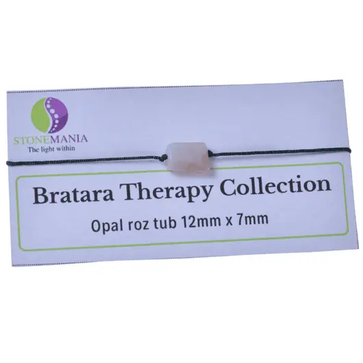 Bratara Therapy Collection Opal roz tub 12mm x 7mm