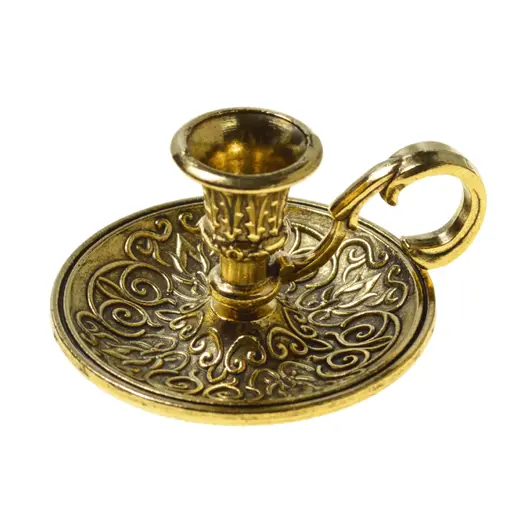 Suport lumanare stalp, din metal auriu, 5cm x 2,5cm, imagine 2