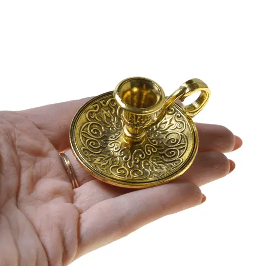 Suport lumanare stalp, din metal auriu, 5cm x 2,5cm, imagine 4