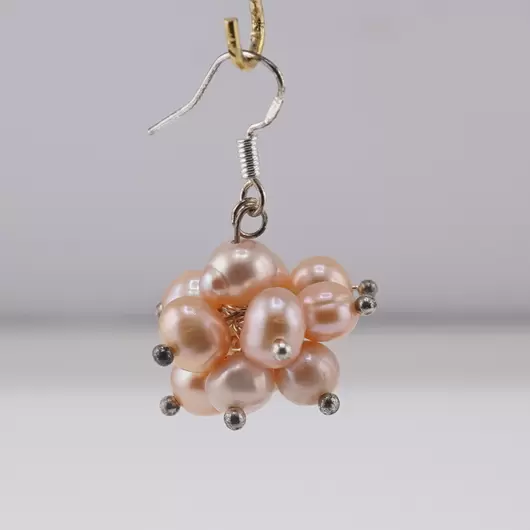 Cercei cu agatatoare handmade perle de cultura crem, imagine 2