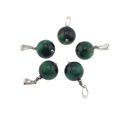 Pandantiv sfera ochi de tigru verde, 10mm