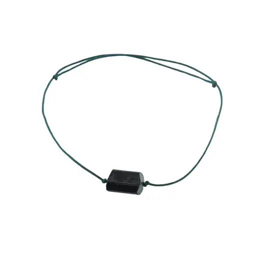 Bratara cu snur Turmalina neagra bruta, 13mm