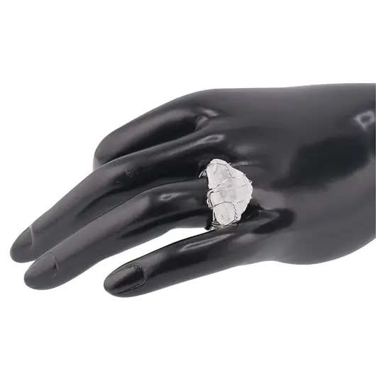 Inel reglabil cu cristal natural brut Cristal de stanca druzy, 20-23mm, imagine 3