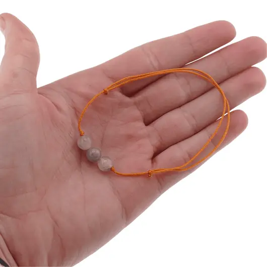 Bratara cu snur Agat gri sfere, 6-7mm, imagine 4