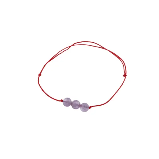 Bratara cu snur Ametist lavanda sfere, 7mm, imagine 2