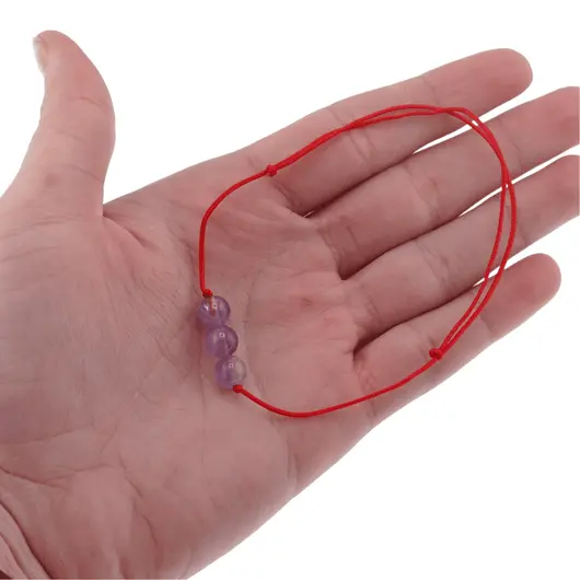 Bratara cu snur Ametist lavanda sfere, 7mm, imagine 4