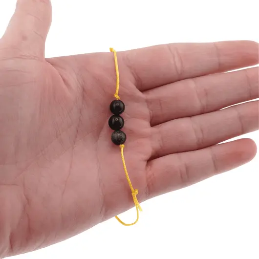 Bratara cu snur Obsidian auriu sfere, 7mm, imagine 3