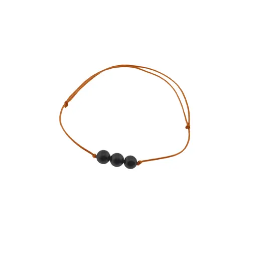 Bratara cu snur Obsidian mat sfere, 6mm, imagine 2