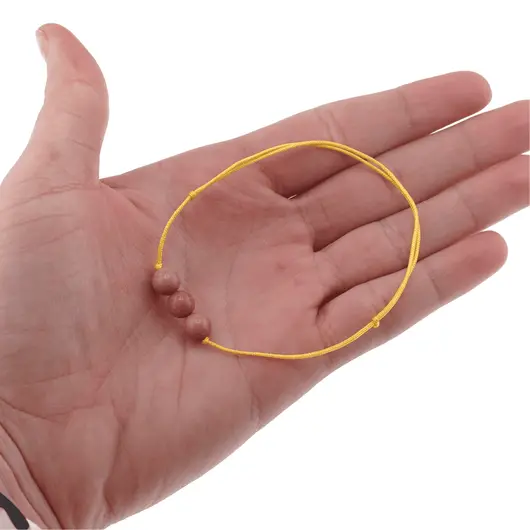 Bratara cu snur Rodonit roz sfere, 7mm, imagine 4