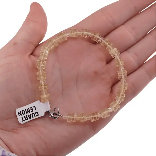 Bratara Cuart lemon discuri 5-6mm si discuri fatetate 3mm, imagine 2