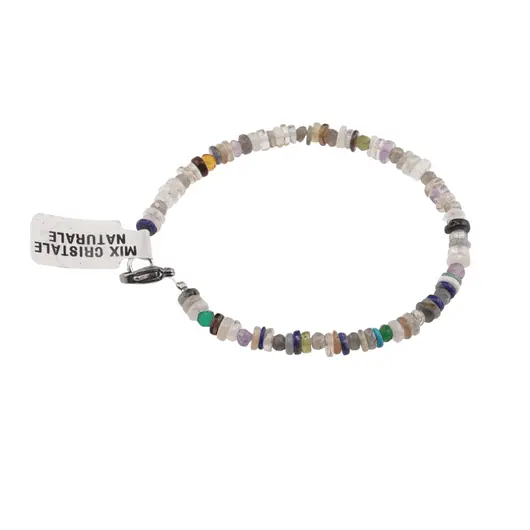 Bratara Mix cristale naturale discuri 4-5mm si discuri fatetate 4mm