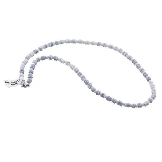 Colier Opal albastru discuri 4-5mm si discuri fatetate 4mm