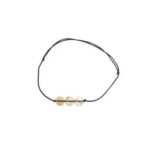 Bratara cu snur Citrin sfere, 6-7mm, imagine 2