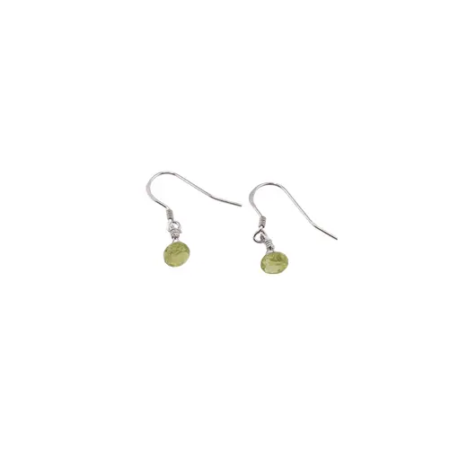 Cercei cu agatatoare Peridot briolete si Argint 925, 5-6mm