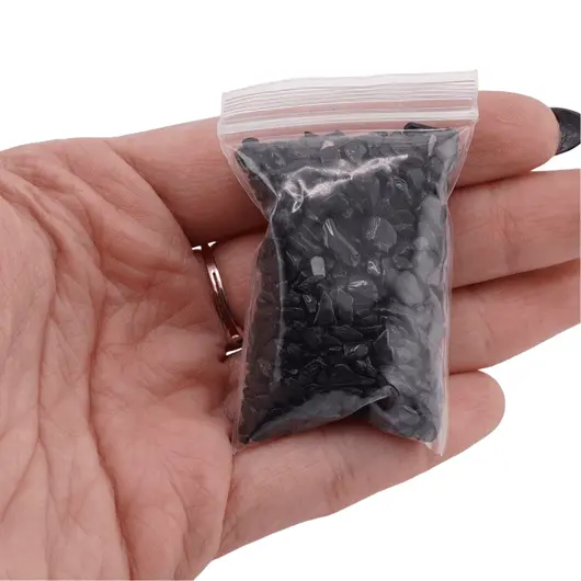 Spartura Turmalina neagra pietre chips 2-4mm, 25g, imagine 3