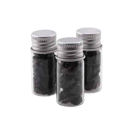Sticla cu cristale naturale de turmalina neagra, mica - 4cm, imagine 2