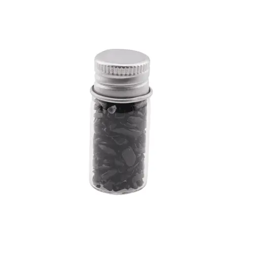 Sticla cu cristale naturale Turmalina neagra 4-8mm, mica - 4cm