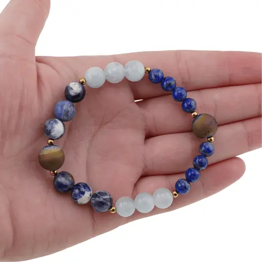 Bratara din cristale naturale BLUE MOON, 6-10mm, imagine 3