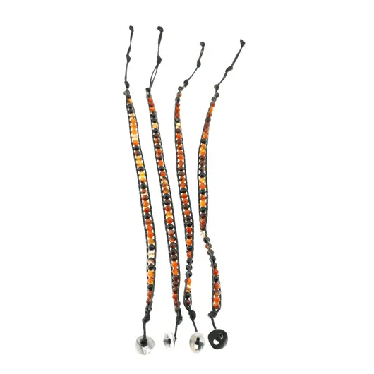 Bratara wrap Agat Carneolizat sfere 4mm, imagine 5