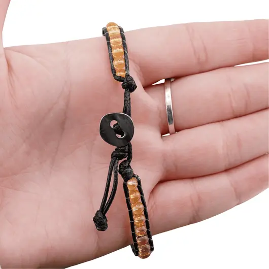 Bratara wrap Citrin sfere 5mm, imagine 3
